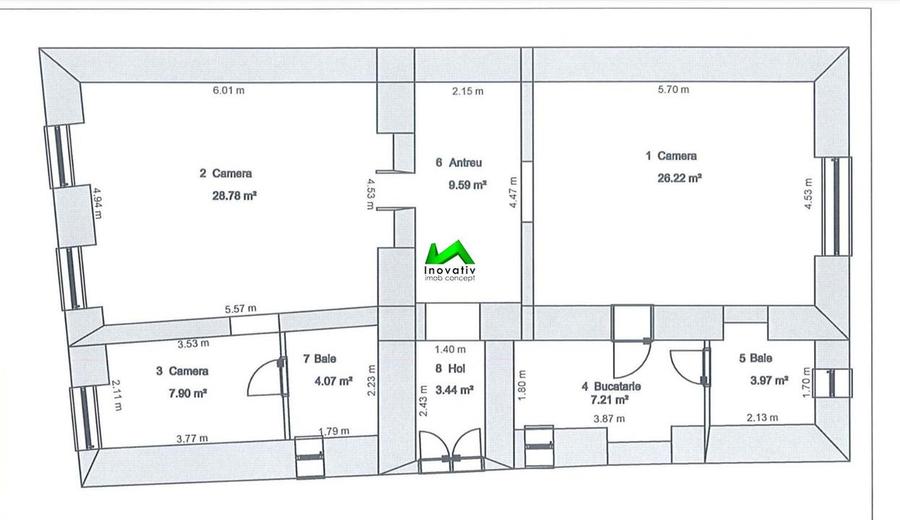 Apartament de vanzare 3 camere Sibiu Ultracentral Mitropoliei