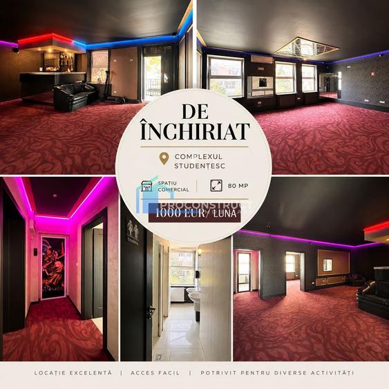 Spatiu comercial de inchiriat |Timisoara |Complexul Studențesc |80 MP|
