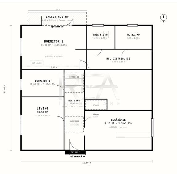 3 camere Tineretului Tohani 1 | 70 mp | Metrou | Parter | Renovare