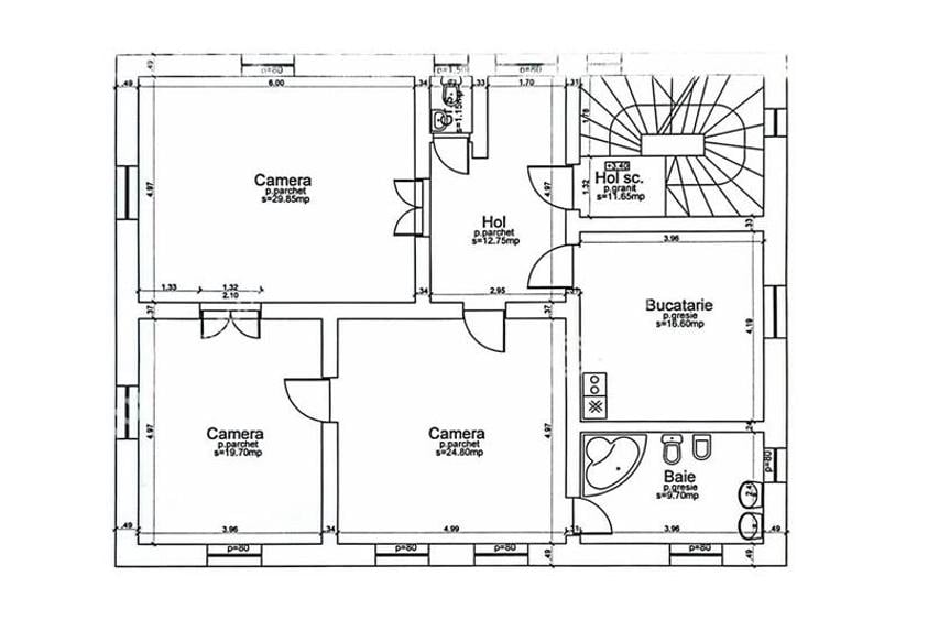 Spatiu de birouri complet renovat cu 3 camere si 2 bai zona centrala