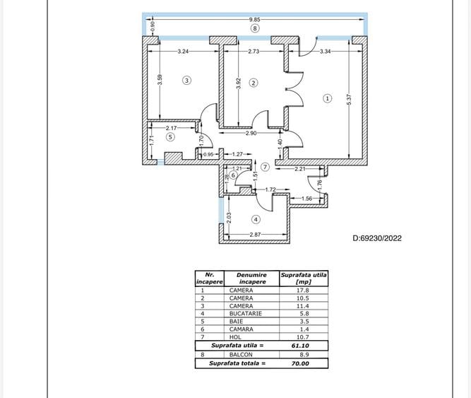 3 camere decomandat Drumul Taberei metrou Constantin Brâncuși