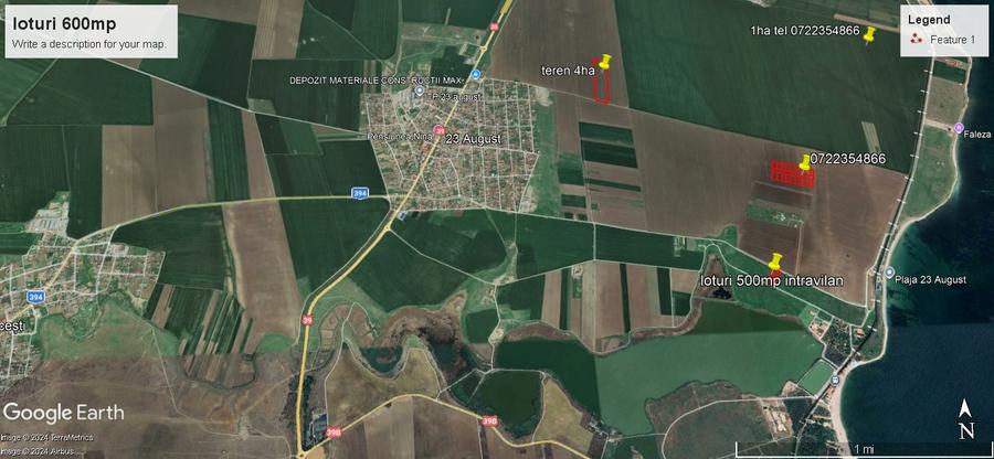 23August-teren extravilan loturi sup. 600mp front stradal 27m pt investitii