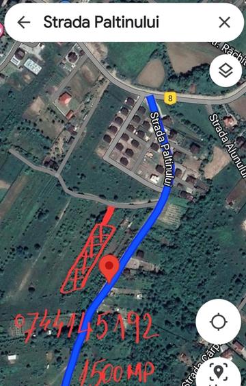 Teren 1500 mp pe str Paltinului, Valea Ghinzii , extravilan Bistrita