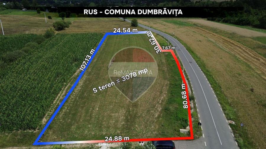 Teren intravilan în Rus | 3.079 mp | Ideal locuință sau investiție - 3