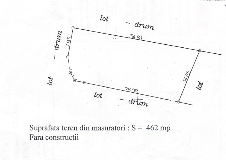 Agigea - vis a vis de Primarie - teren 462mp cu deschidere la 3 strazi