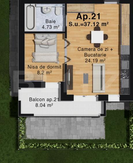 Apartament complex Green Residence Vest, 37 mp, loc de parcare inclus, zona Vest