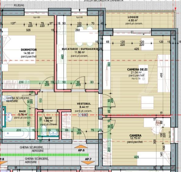 Apartament cu 3 camere, 76.89 mp, zona Tudor