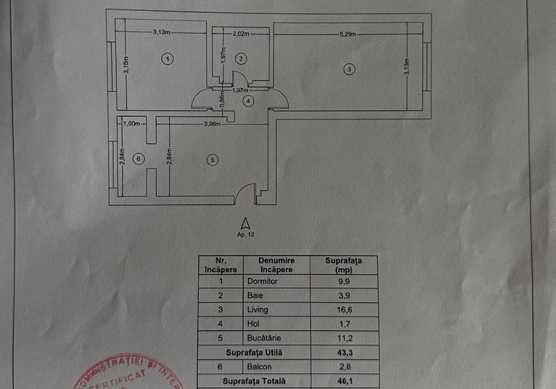 Apartament 2 camere Burdujeni