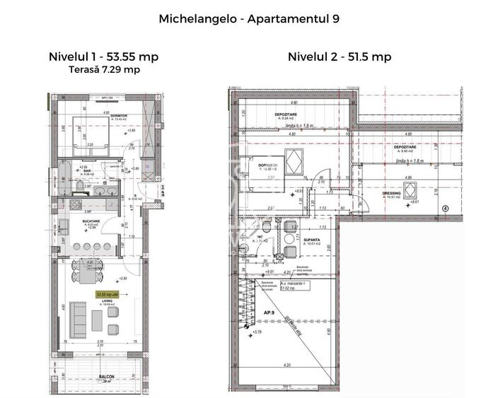 Direct dezv. -Penthouse 4 camere + terasa, mobilat complet, intabulat