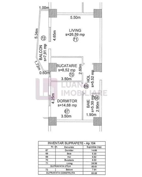 Apartament 2 camere de vanzare | Mihai Viteazu | balcon | NOU