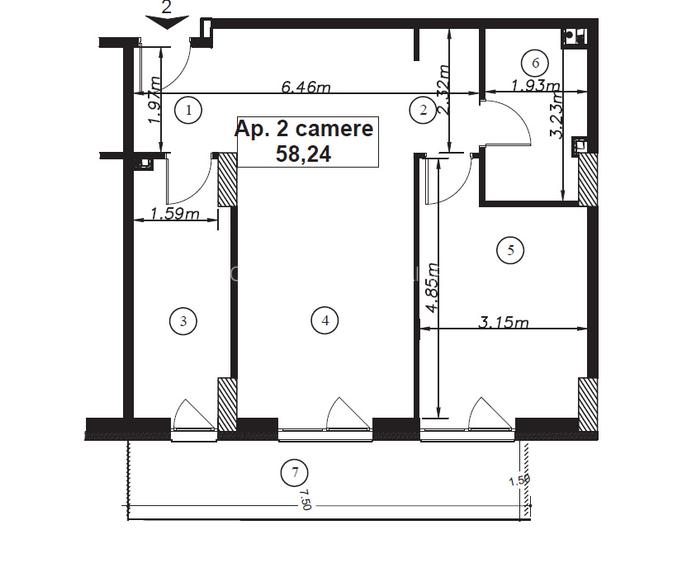 Apartament 2 Camere, 58,24 mp + Balcon 11,25 mp | Elite City, Mărăști