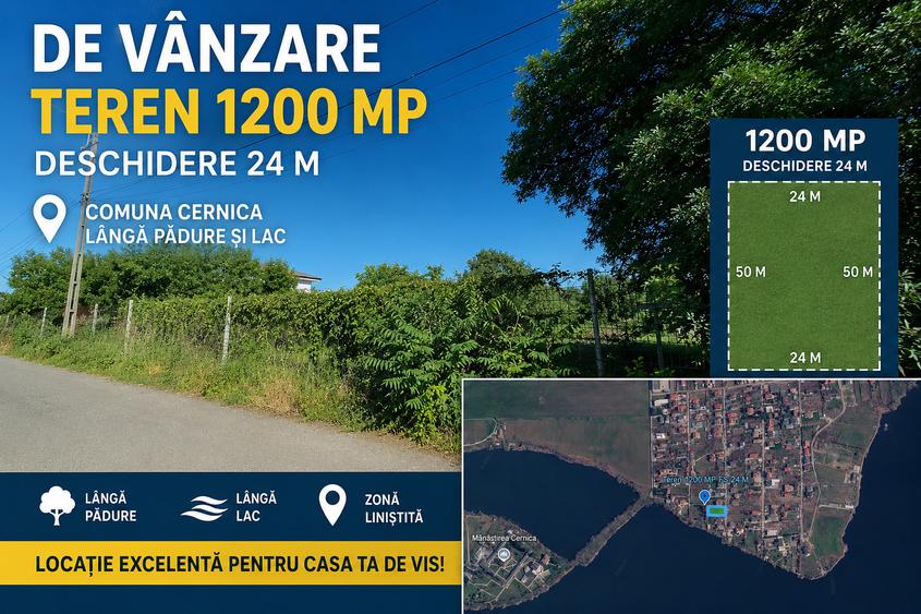 De Vanzare Teren Cernica Strada Luceafarului Zona Lac Padure 1200 MP FS 24M