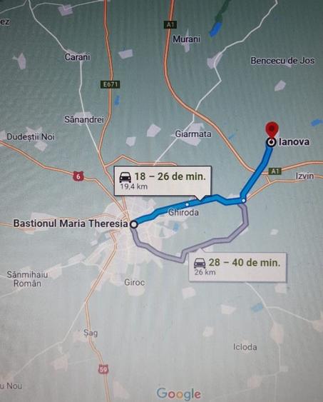 Proprietar, vând teren intravilan, în Ianova, loc excelent, 12 km de Timișoara