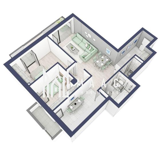 Apartament 3 camere | Balcoane 15.1 mp | Etaj 1 | Turnisor