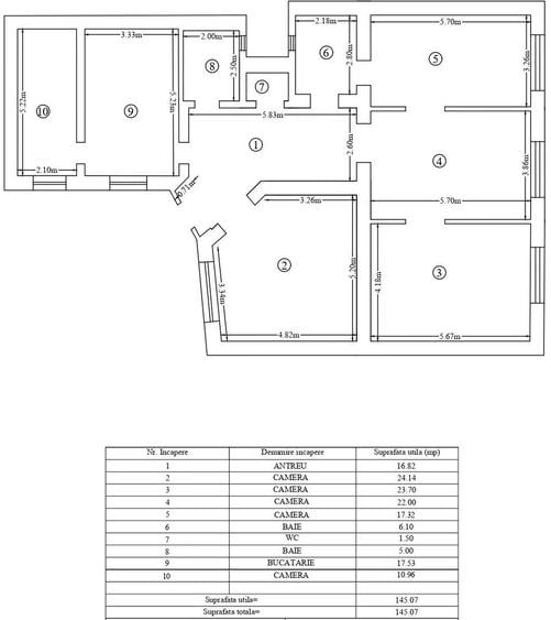 Apartament 4 Camere, 145 MP, Strada Universitatii