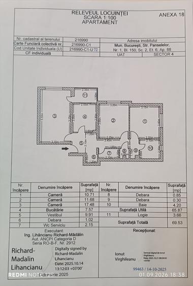 Apartament de 3 camere de Vanzare Soseaua Oltenitei - Comision 0