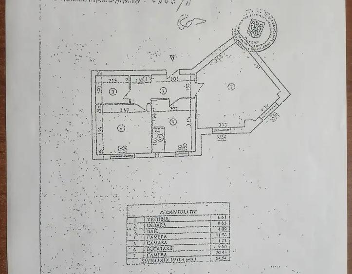 Apartament pentru firma 2 camere | 54 mp | Etaj 1 | Nemobilat |