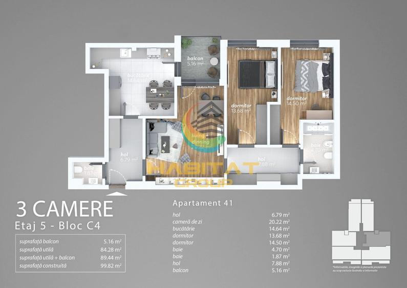 Apartament 3 camere Berceni Grand Arena Mutare Imediata
