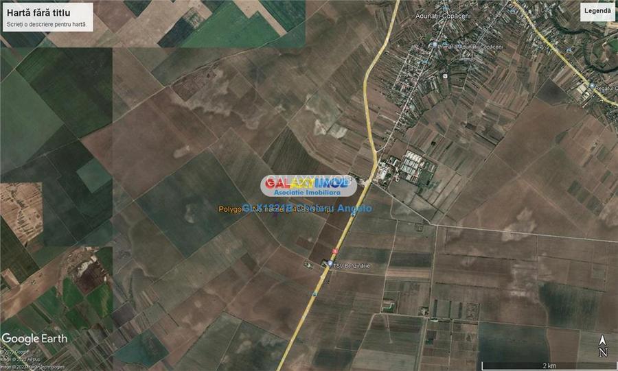 Adunatii Copaceni teren intravilan 14700 mp,deschidere 62m