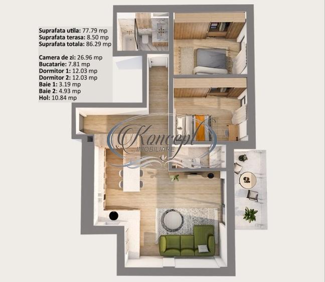 Apartament nou in zona Semicentrala