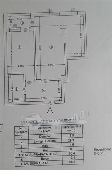 Apartament 2 camere, Copou, zona Sadoveanu, bloc nou, 58,5 mp, incalzire in pard