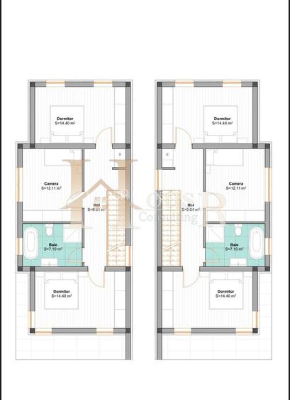 4 camere.Despartit prin camera tehnica.Proiect Deosebit - 23