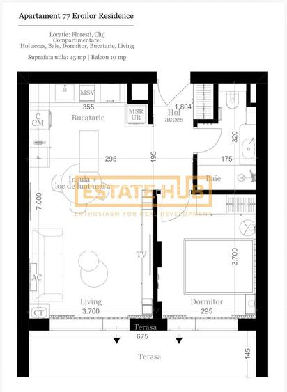 Apartament premium, la cheie, TVA inclus, strada Eroilor, Florești - 2