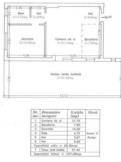 Apartament 2 camere cu grădină proprie și parcare | Zona Soarelui – Comision 0%