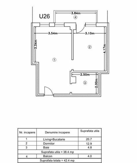 Apartament 2 camere Intabulat - Bucium Visan