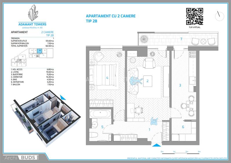 ADAMANT TOWERS | apartament 2 camere + debara - FINALIZAT- in curs de intabulare - 9