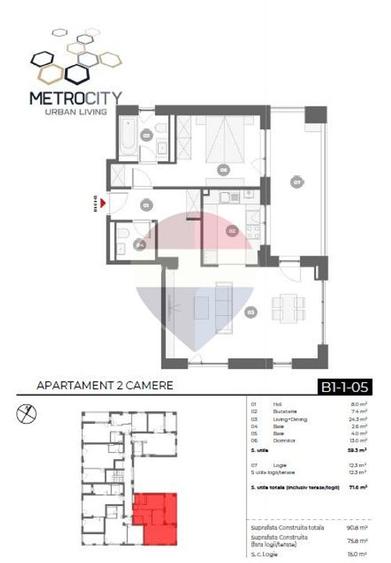 2 Camere MetroCity Urban Living, Apartamente noi în Sector 1 - 4