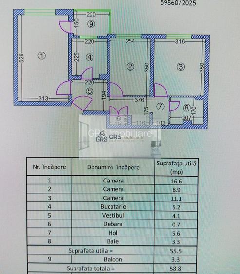Apartamnet 3 camere 59mp, decomandat, Zona Ozana - 9