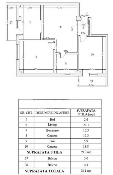 COMISION 0%! 3 CAMERE BLOC NOU! LIFT!