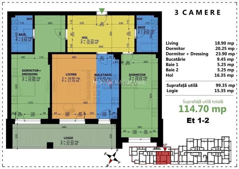 0% COM 3 Camere finisaje PREMIUM Bloc NOU 112,8 mp, PARCARE inclusă langa UNIRII - 17
