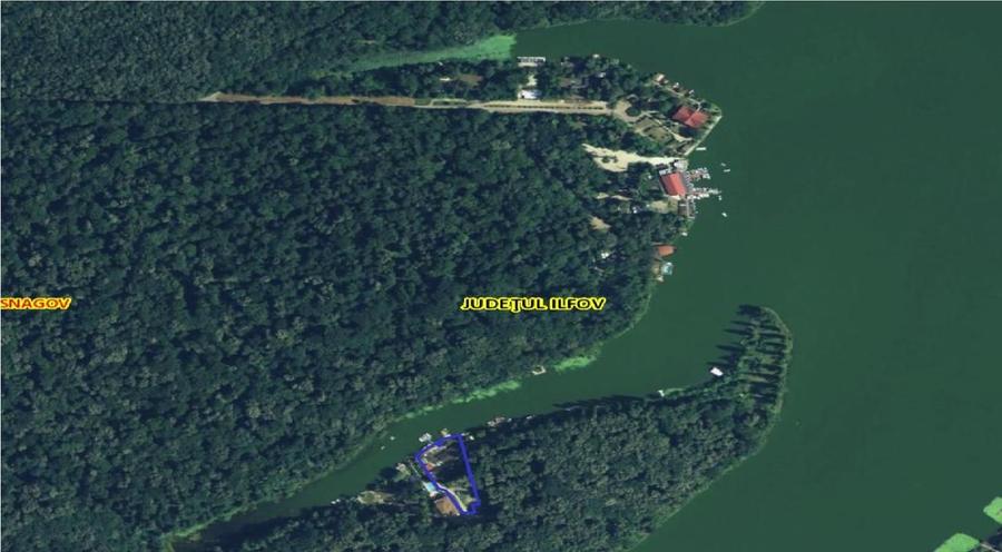 Proprietate unică Lacul Snagov 4390 mp cu deschidere de 70 ml la lac