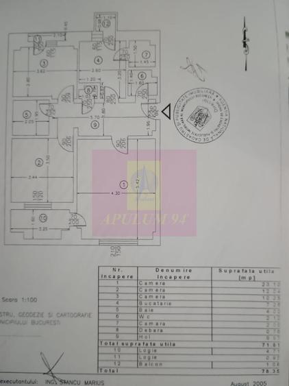 Apartament 3 camere Unirii-Goga