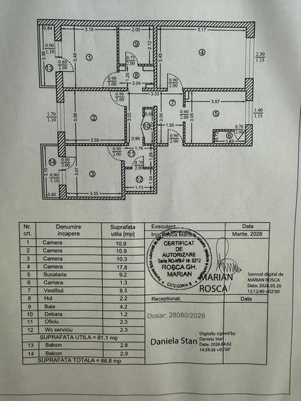 Apartament 4 camere, Decomandat ,86 mp