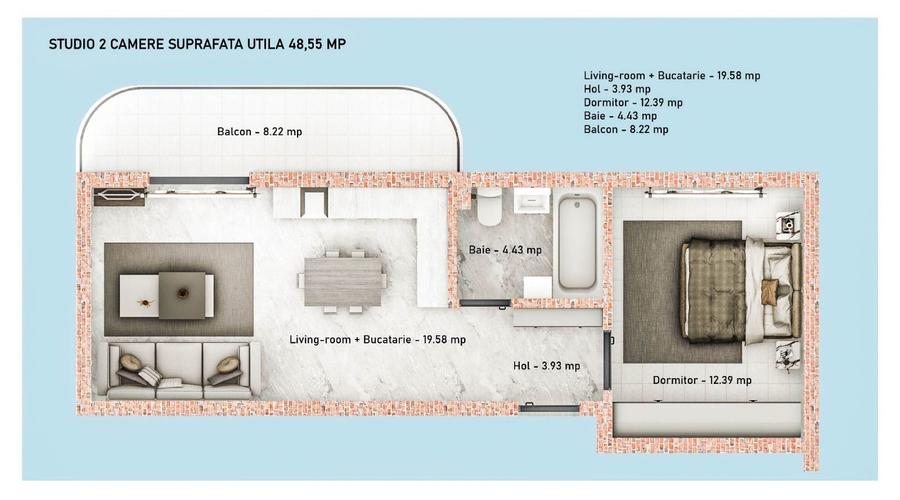 STUDIO - DORMITOR SEPARAT - RATE LA DEZVOLTATOR, PRET OFERTA, COMIS 0%