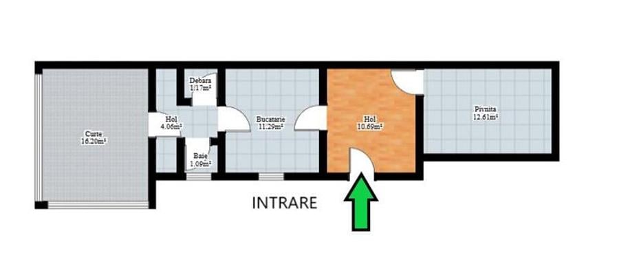 Apartament cu 1 camera la casa curte proprie zona Piata Cluj Sibiu