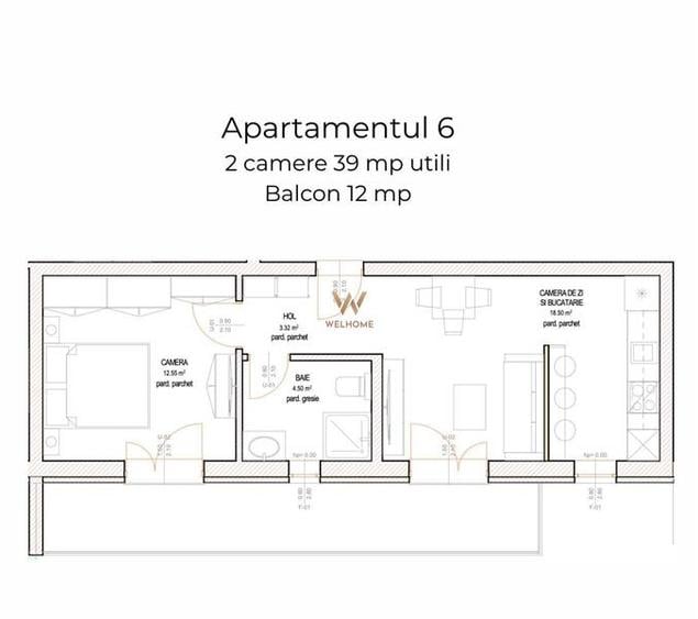 Ap modern, 39 mp, 2 camere si balcon - Zona Ciresica