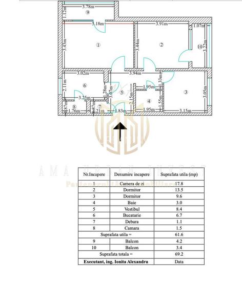 Rahova - Teiuș | 3 Camere DECOMANDAT | 2 Balcoane | Parter Înalt - 1
