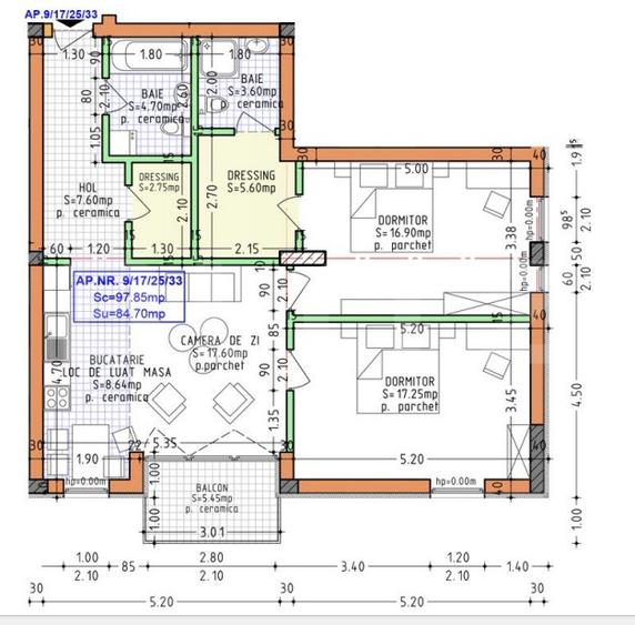 Apartament 3 camere, 84.70 mp, zona Calea Moldovei