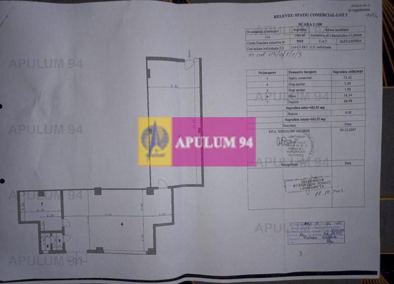 Inchiriem spatiu comercial Alexandria cu 7 eur/ mp/luna