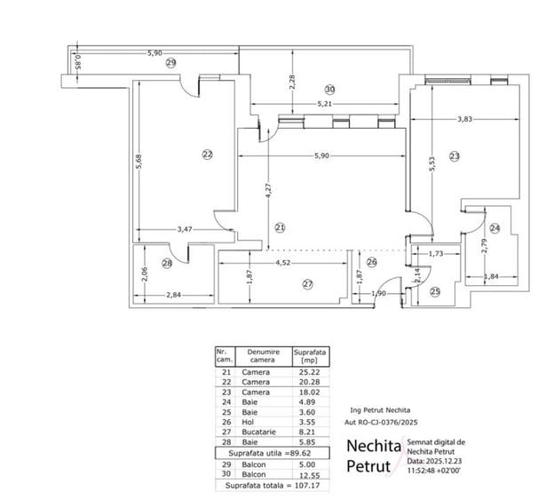 Vand Apartament 3 camere cu terasa in imobil nou Pipera