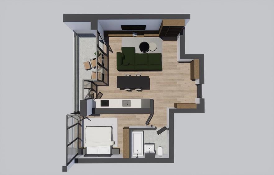 Apartament doua camere , etaj 1 ,in complexul Alenia Botanic Park