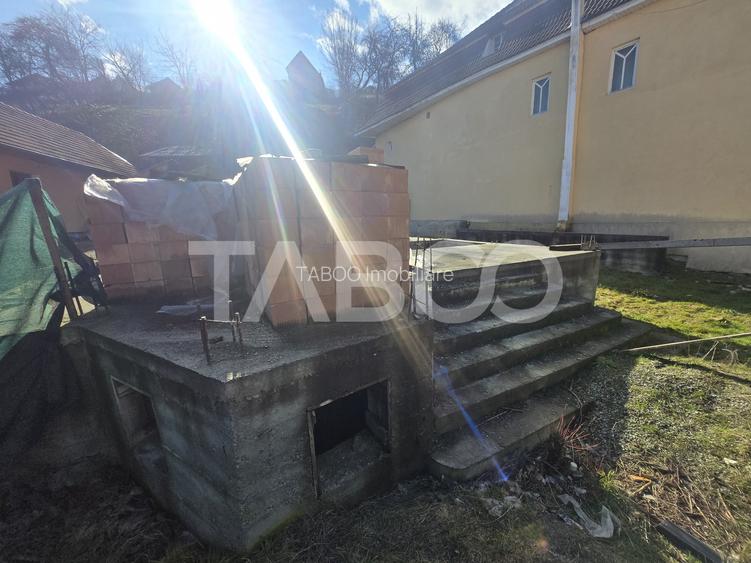 Teren de vanzare 436mp intravilan cu fundatie si proiect casa Rasinari - 3