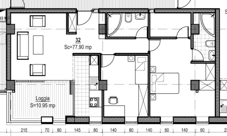 Apartament 3 camere bloc nou