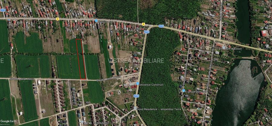 Balotești-Dumbrăveni teren 7.600 mp | utilități | POT 30% | CUT 0,9 | P+2 - 6