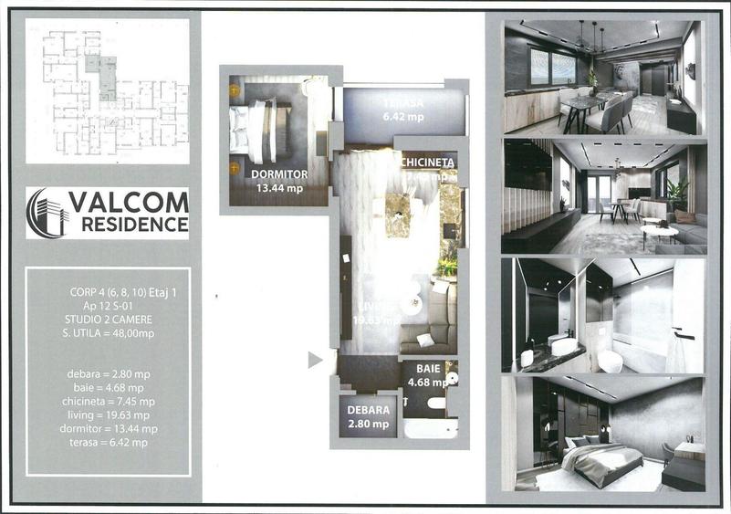Valcom Residence Bartolomeu, Studio, terasa 6.42mp, Comision 0%