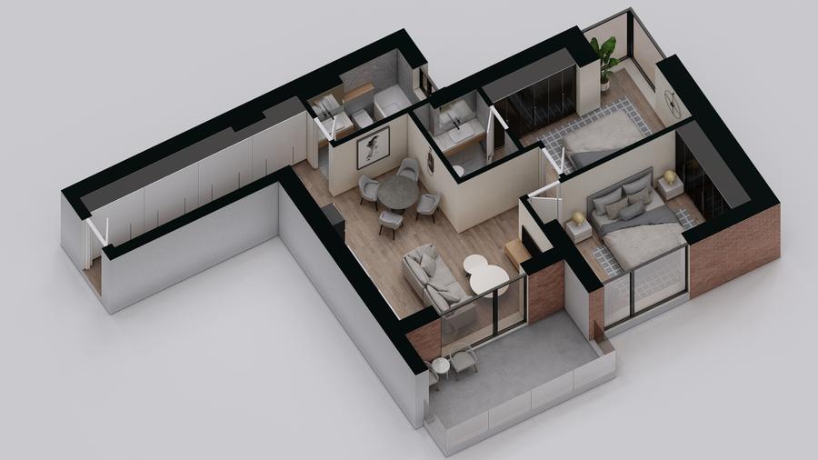 Apartament 3 Camere | 3m Înălțime | Ferestre Floor-to-Ceiling - AVANGARDE FOREST